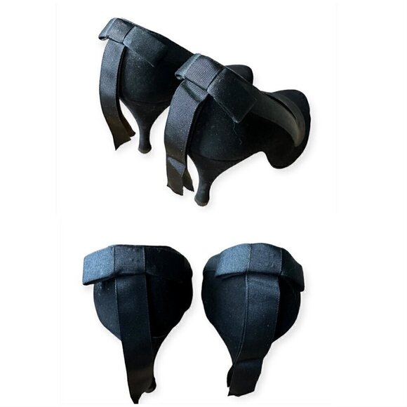 Vintage Herbert Levine "Sailor Beware" Pumps with Bow at Back, Black Suede, Size - Picture 14 of 16